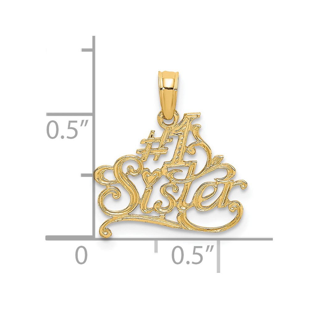 14K #1 SISTER Charm (D3972)