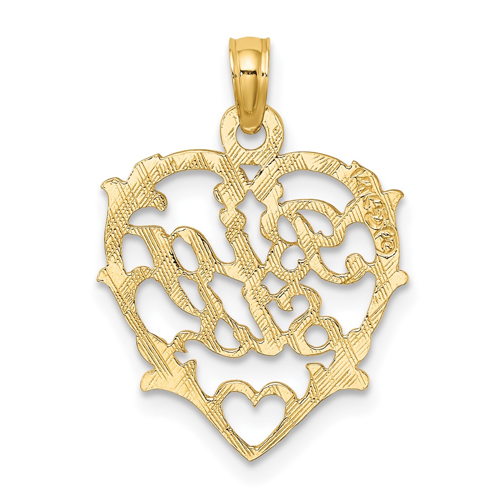 14K BIG SIS in Heart Charm (D3973)