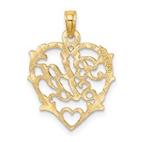 14K Yellow Gold Big Sis in Heart Charm view 4