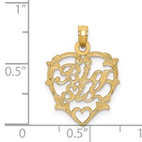 14K Yellow Gold Big Sis in Heart Charm view 3
