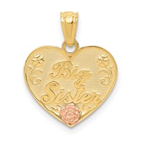 14K Two-tone Big Sister Heart Pendant view 1