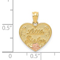 14K Two-tone Little Sister Heart Pendant view 3