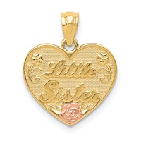 14K Two-tone Little Sister Heart Pendant view 1