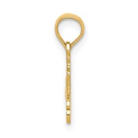 14K Yellow Gold #1 Princess Charm with Crown view 2