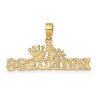 14K Yellow Gold #1 Princess Charm with Crown view 3