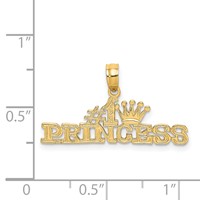 14K Yellow Gold #1 Princess Charm with Crown view 4