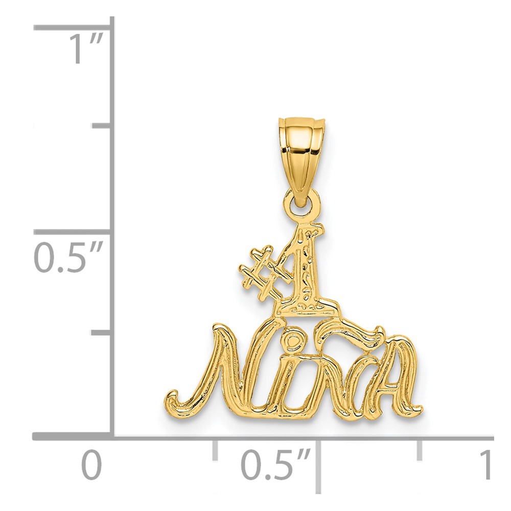 14K #1 NINA  Charm (D3987)