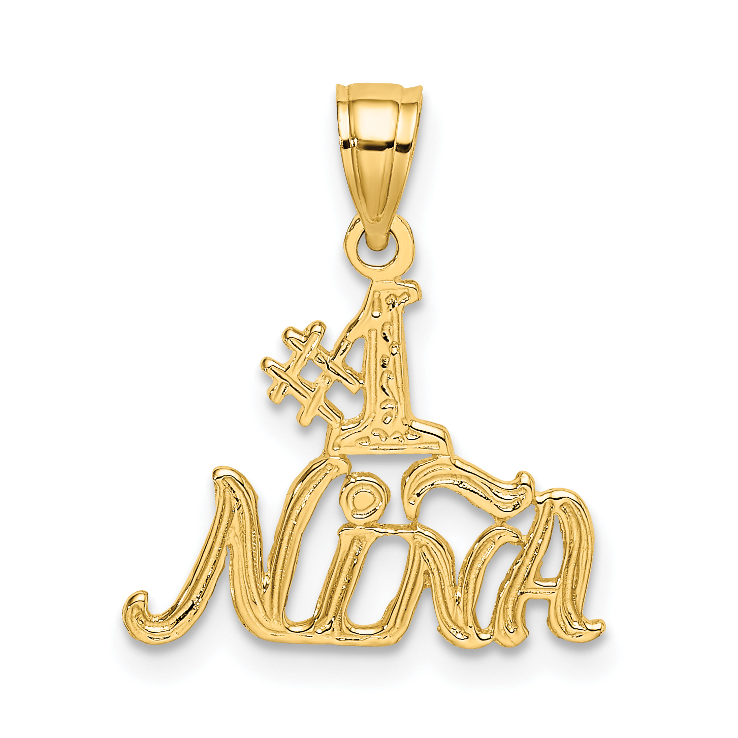 14K #1 NINA  Charm (D3987)