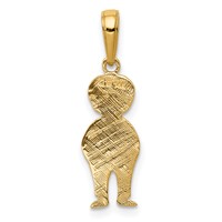 14K Yellow Gold Boy Pendant with Hands in Pocket view 4