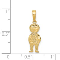 14K Yellow Gold Boy Pendant with Hands in Pocket view 3