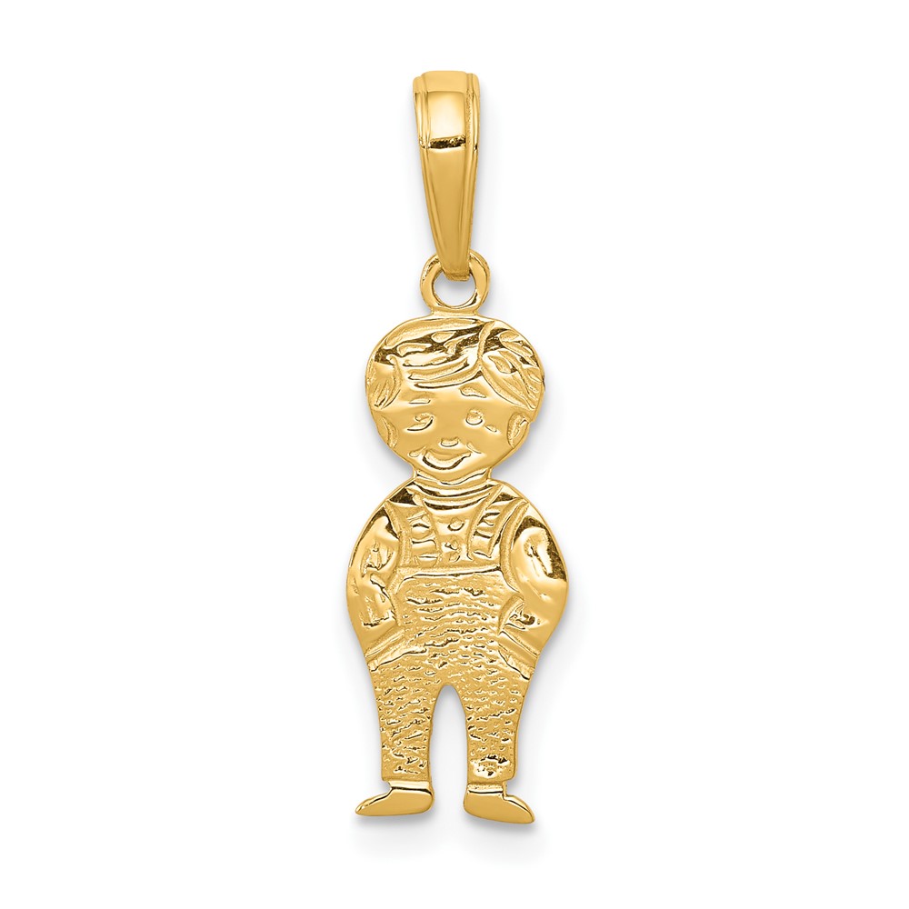 14K Yellow Gold Boy Pendant with Hands in Pocket