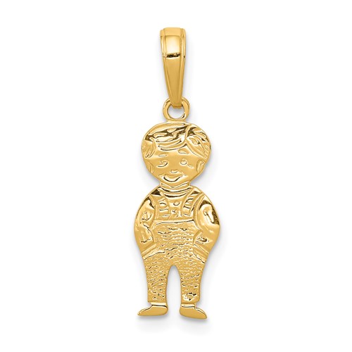 14K Yellow Gold Boy Pendant with Hands in Pocket