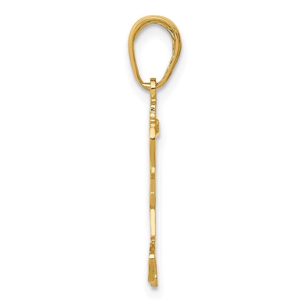 14K Little Girl Walking with Flowers Pendant (D3993)