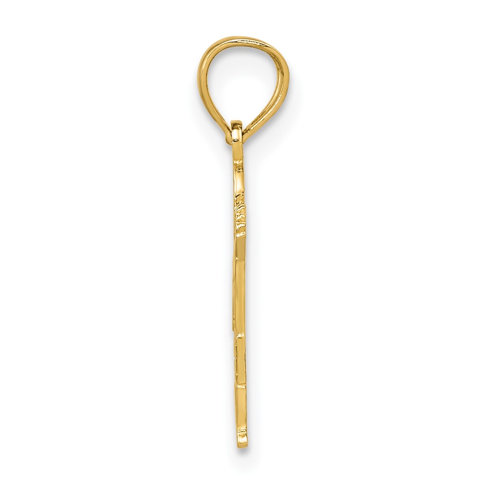 14K Boy Waving with Heart on Pocket Charm (D3994)
