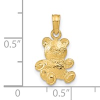 14K Yellow Gold Teddy Bear Pendant view 3