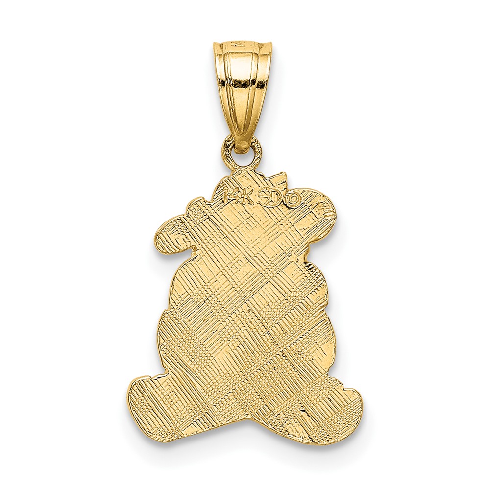 14K Yellow Gold Dressed Up Teddy Bear Pendant 637218000081 | eBay