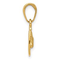 14K Yellow Gold Horseshoe Pendant with Horse Head view 2