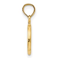 14K Yellow Gold Polished 3-D Peace Symbol Pendant view 2