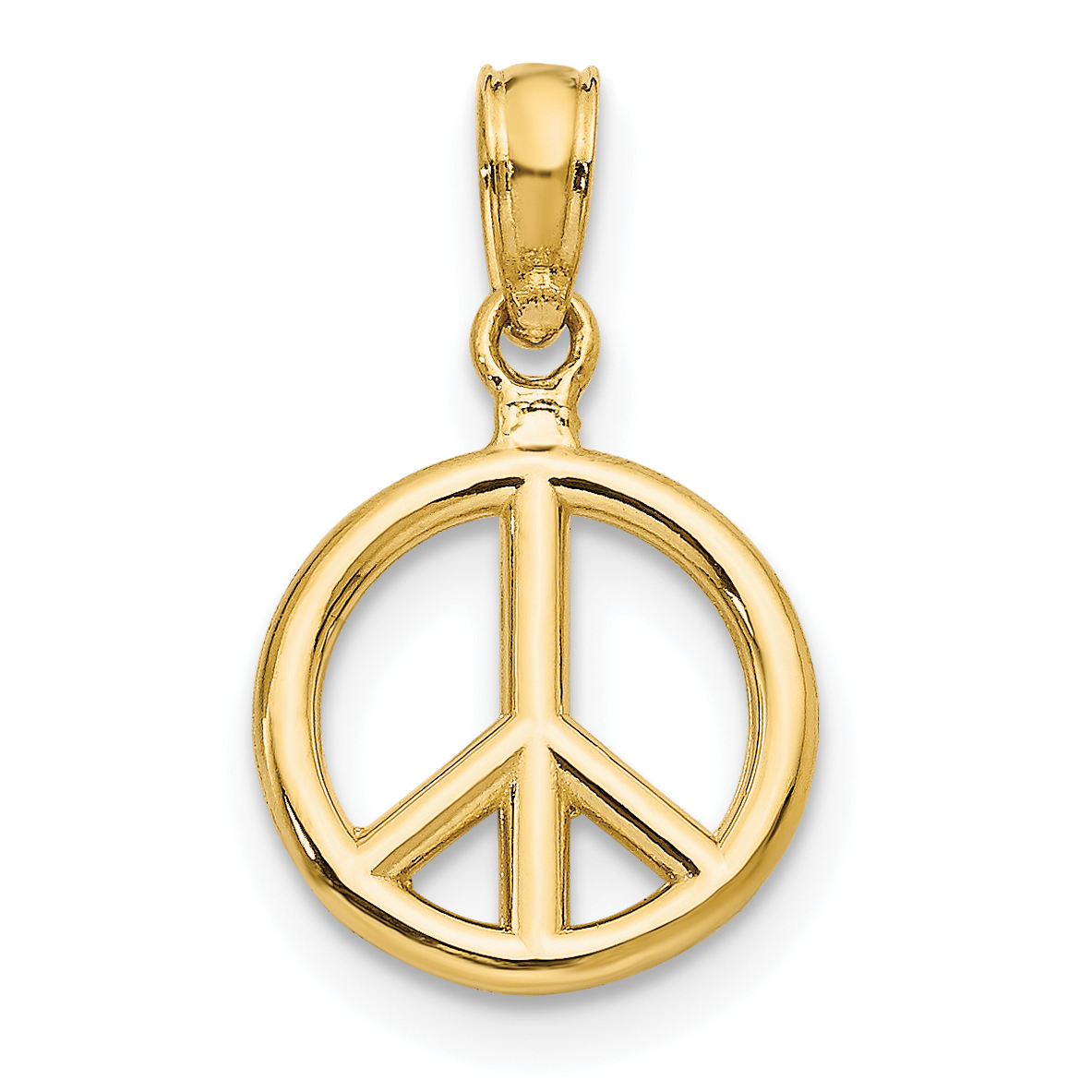 14K Polished Peace Symbol Pendant (D4053)