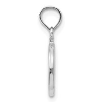 14K White Gold 3-D Polished Peace Symbol Pendant view 2