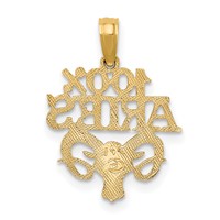 14K Yellow Gold 100% Aries Zodiac Charm view 4