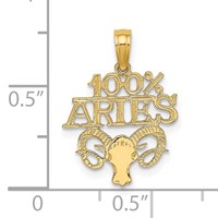14K Yellow Gold 100% Aries Zodiac Charm view 3