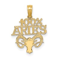 14K Yellow Gold 100% Aries Zodiac Charm view 1