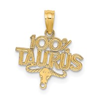 14K Yellow Gold 100% Taurus Zodiac Charm view 1