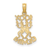 14K Yellow Gold 100% Gemini Zodiac Charm view 4