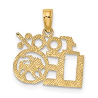 14K Yellow Gold 100% Leo Zodiac Charm view 4