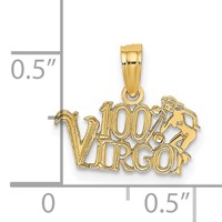 14K Yellow Gold 100% Virgo Zodiac Charm view 3
