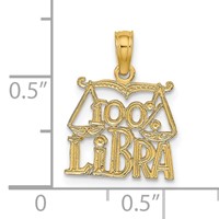 14K Yellow Gold 100% Libra Zodiac Charm view 3