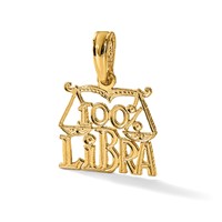 14K Yellow Gold 100% Libra Zodiac Charm view 5