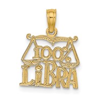 14K Yellow Gold 100% Libra Zodiac Charm view 1