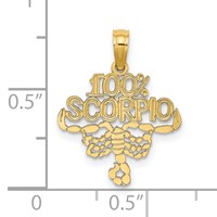 14K Yellow Gold 100% Scorpio Zodiac Charm view 3