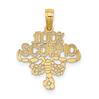 14K Yellow Gold 100% Scorpio Zodiac Charm view 1