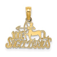 14K 100% Sagittarius Zodiac Charm view 1