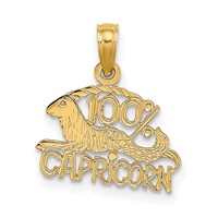 14K Yellow Gold 100% Capricorn Zodiac Charm view 1