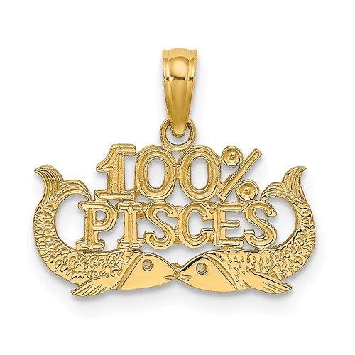 14K 100% Pisces Zodiac Charm