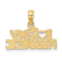 14K Yellow Gold I Heart MY Paramedic Charm view 4