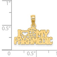 14K Yellow Gold I Heart MY Paramedic Charm view 3