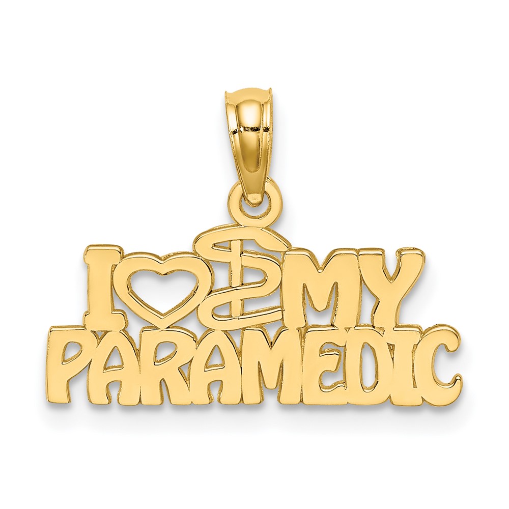 14K Yellow Gold I Heart MY Paramedic Charm
