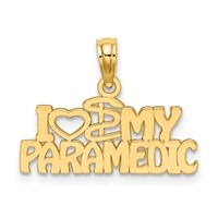 14K Yellow Gold I Heart MY Paramedic Charm view 1