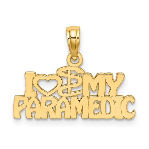 14K Yellow Gold I Heart MY Paramedic Charm