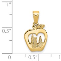 14K Yellow Gold New York Skyline in Apple Pendant view 3