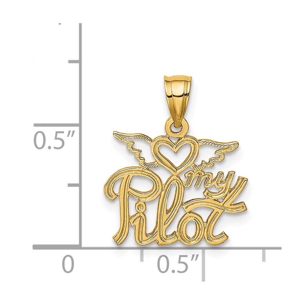 14K HEART MY PILOT Charm (D4084)
