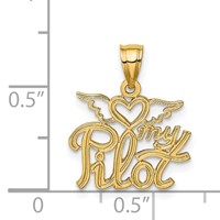 14K Yellow Gold Heart MY Pilot Charm view 3