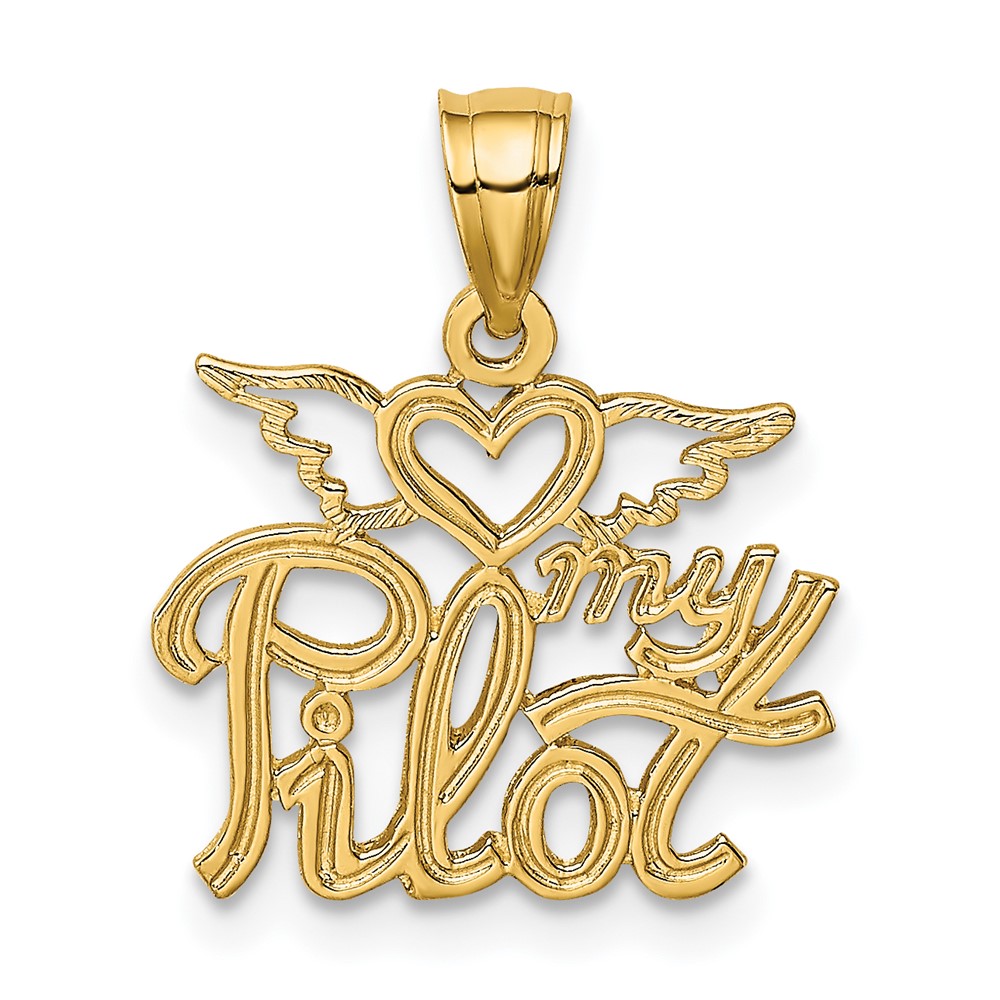 14K HEART MY PILOT Charm (D4084)