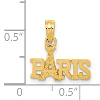 14K Yellow Gold Paris Pendant with Eiffel Tower view 3