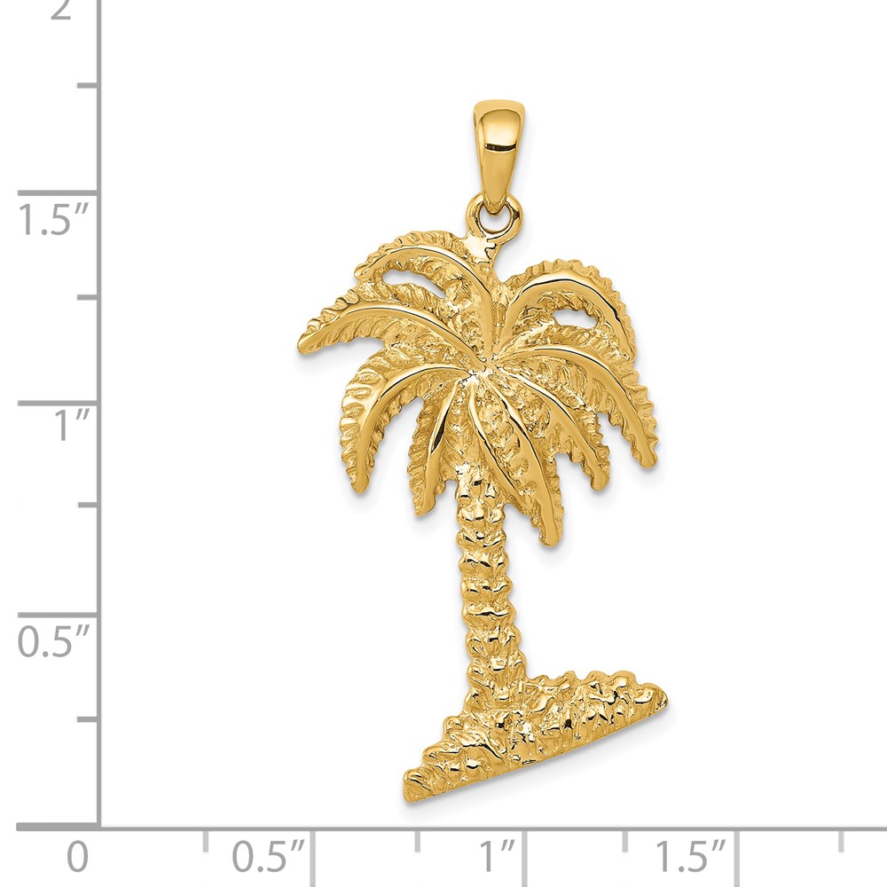 14K Large Palm Tree Pendant (D4093)